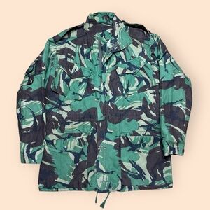 Vintage 1980s Great Britain Smock Combat Miltary Jacket Camo Men’s Large Vtg 80s